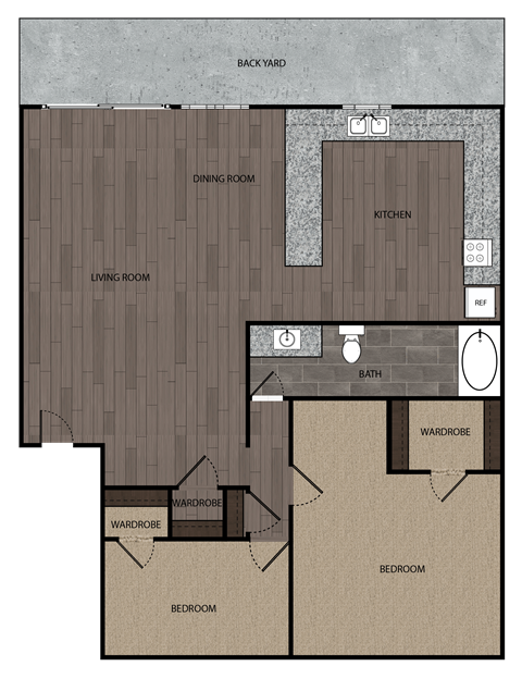 a floor plan of a two bedroom apartment